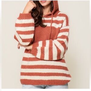 Lumiere Striped Sweater with Hood NWT
